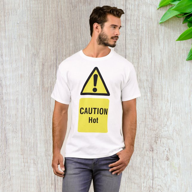 Camiseta Segurança de Sinal de Quente Amarelo Negrito (Criador carregado)