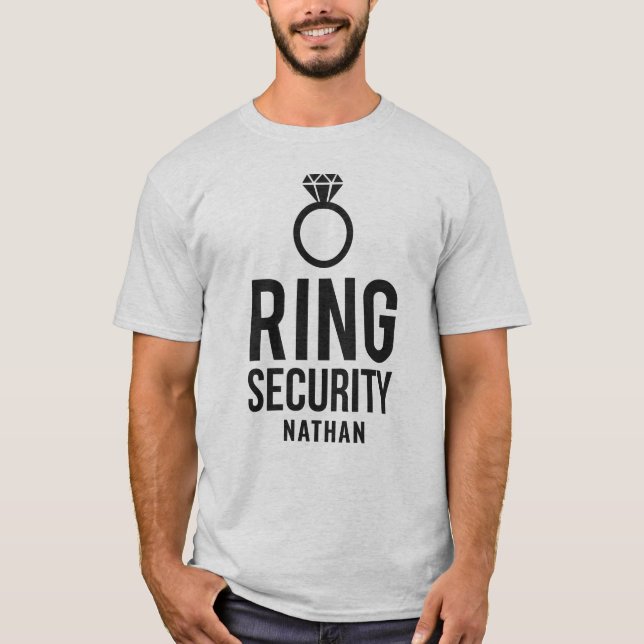 Camiseta Segurança do toque| Nome do Padrinho de casamento (Frente)