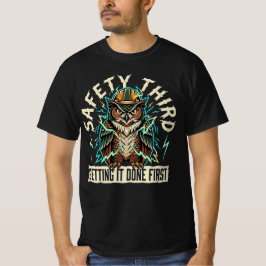 Camiseta Segurança em Terceiro Lugar Fazê-lo Primeiro Colar