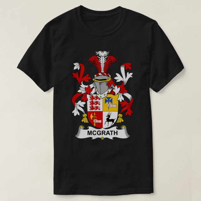 Camiseta Segurança Familiar da Casaco de Armas McGrath (Frente do Design)
