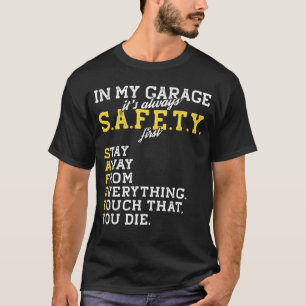 Camiseta Segurança mecânica de garagem Primeira Piada para