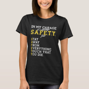 Camiseta Segurança mecânica de garagem Primeira Piada para
