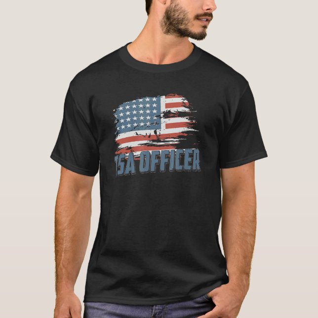 Camiseta Segurança Patriótica De Rastreio Aeroportuário Par (Frente)