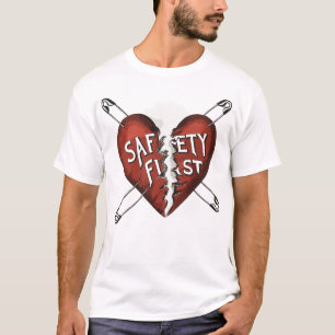 Camiseta Segurança Primeiro Coração Quebrado Alfinetes de S