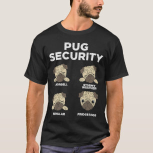 Camiseta Segurança Pug Animal Pet Cão Dono Homens Mulheres