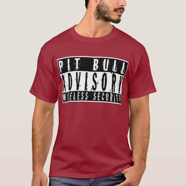 Camiseta Segurança sem fio consultiva do pitbull (Frente)