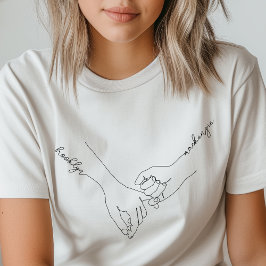 Camiseta Segurando Mãos Besties Nome Personalizado Amizade