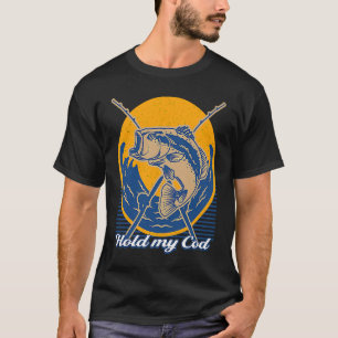 Camiseta Segure meu bacalhau de pesca Humor de pescador Hum