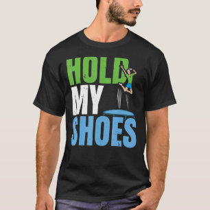Camiseta Segure meus Calçados pulando trama de trampoliner