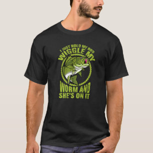 Camiseta Segure Minha Vara e Chacoalhe Meu Verme Amo Pescar