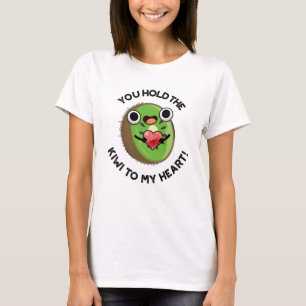 Camiseta Segure O Kiwi No Meu Coração, Engraçado Fruta.