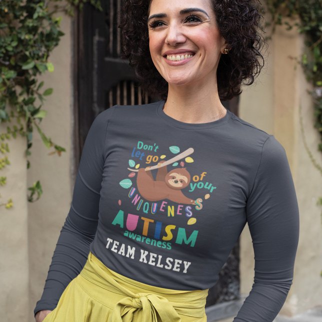 Camiseta Segure-Se Na Sua Única Autismo Da Lama Mãe Equipe (Criador carregado)