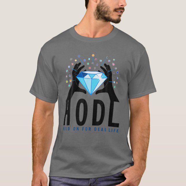 Camiseta Segure Seu Cripto Com Mãos De Diamante! HODL (Frente)