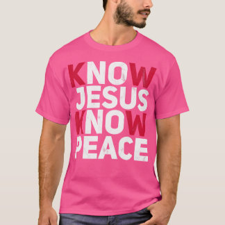 Camiseta Sei que Jesus conhece a paz, a bondade cristã, a f