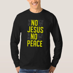 Camiseta Sei que Jesus conhece a paz, Bíblia cristã, verso