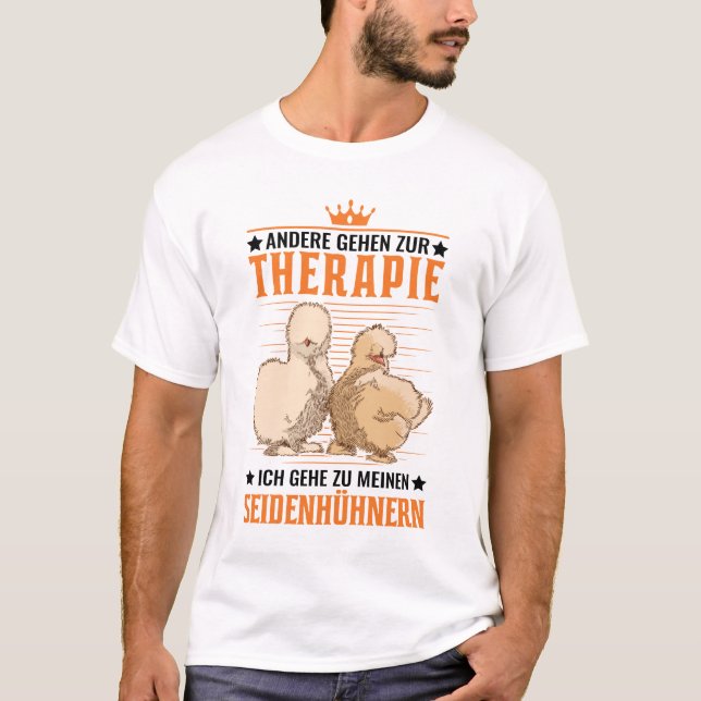 Camiseta Seidenhuhn Therapie Seidenhühner Silkie Huhn (Frente)