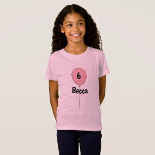 Camiseta Seis aniversários com o balão conhecido &