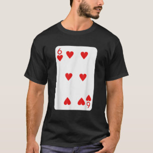 Camiseta Seis De Corações Jogando Cartões De Figurino De Ha