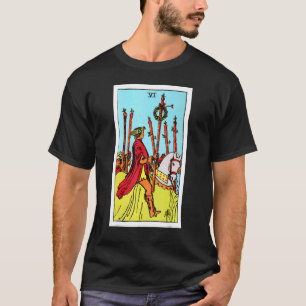 Camiseta Seis de Wands Vintage Tarot Card Rider Waite Deck
