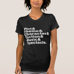 Camiseta Seis elementos de poética e drama de Aristóteles