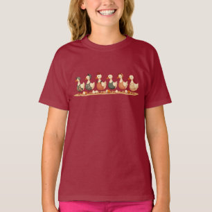 Camiseta Seis Gansos Pondo Estêncil de Recorte Estilo 4