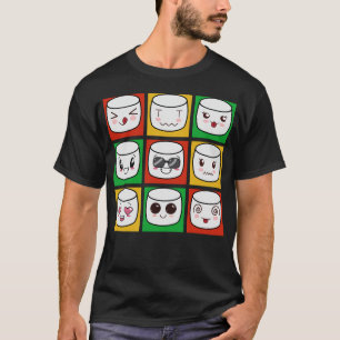 Camiseta seis marshmallows legal numa caixa