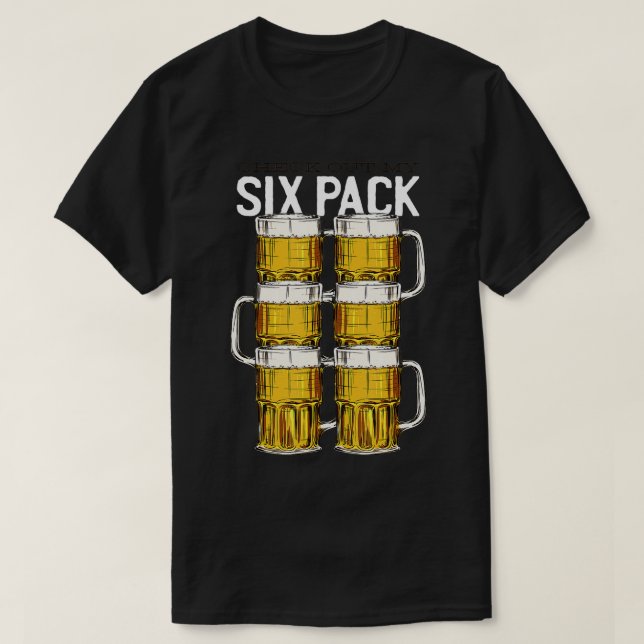 Camiseta Seis Pacotes Engraçados Chequem Minha Cerveja Abs  (Frente do Design)