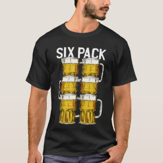 Camiseta Seis Pacotes Engraçados Chequem Minha Cerveja Abs 