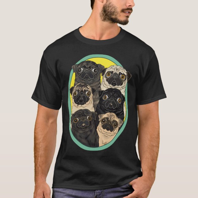 Camiseta Seis Pugs por FivePugs (Frente)