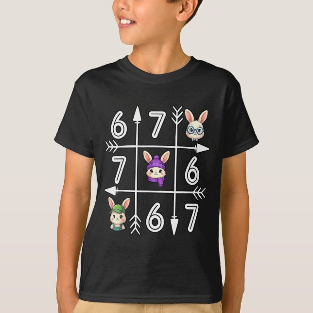 Camiseta Seis sete 67 meme 6 7 ovos feliz dia da páscoa men (Frente)