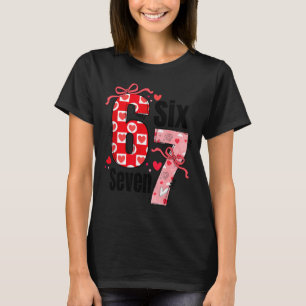 Camiseta Seis Sete 67 Meme Coquette Arco 6 7 Dia dos Namora