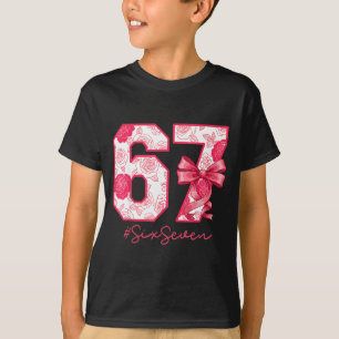 Camiseta Seis Sete 67 Meme Garota Coquete Arco Engraçado Ge