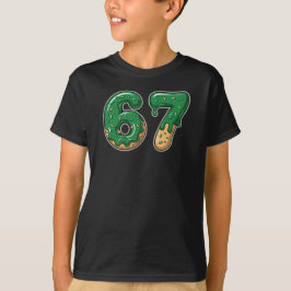 Camiseta Seis Sete 6 7 Meme Divertido de Donut Dia de São P