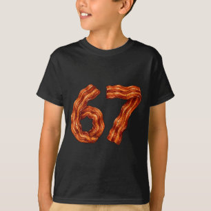 Camiseta Seis Sete Bacon Meme Legal 67 Número Engraçado