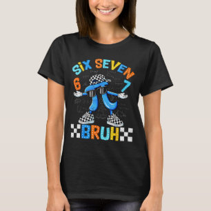 Camiseta Seis sete bruh 3.14 número xadrez 67 meme crianças