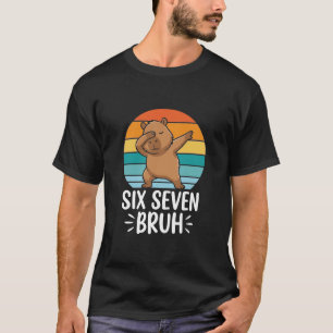 Camiseta Seis Sete Bruh 67 Capivara Engraçado Vintage Meme