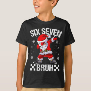 Camiseta Seis Sete Bruh 6-7 Meme Natal Pijamas Combinando N