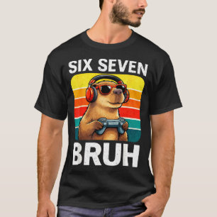 Camiseta Seis Sete Bruh Capivara Retro Vintage Engraçado 67