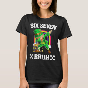 Camiseta Seis Sete Bruh Dabbing Leprechaun Dia de São Patrí