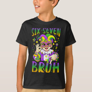 Camiseta Seis Sete Bruh Mardi Gras Leprechaun Chapéu de Bob