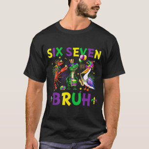 Camiseta Seis Sete Bruh Meme Jacaré Lagostim Pelicano Mar