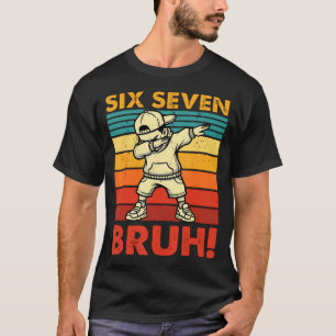 Camiseta Seis Sete Cara Fazendo Dab Gen Alpha Meme Engraçad