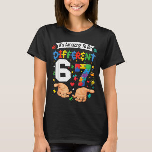 Camiseta Seis Sete Conscientização do Autismo 6 7 Mulheres