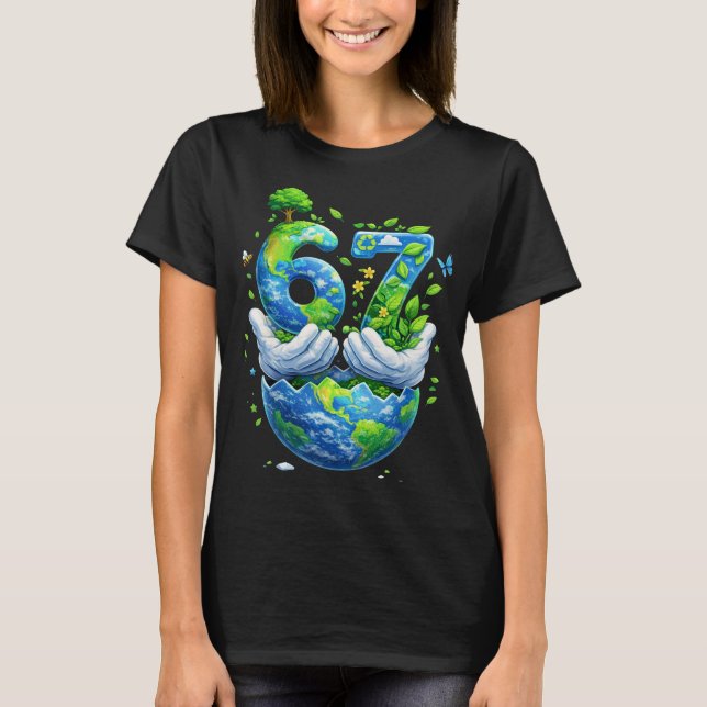 Camiseta Seis Sete Feliz Dia da Terra (Frente)