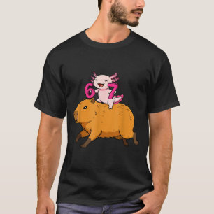 Camiseta Seis Sete Kawaii Axolote Capivara Fofo