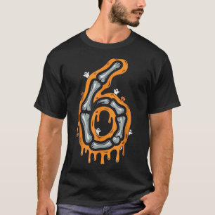 Camiseta Seis Sete Meme 6 7 Esqueleto Fantasia de Halloween