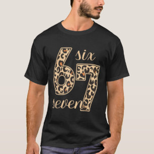 Camiseta Seis Sete Meme 6-7 Número Estampa de Leopardo Gera