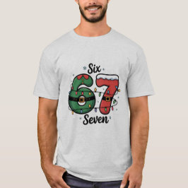 Camiseta Seis Sete Meme de Natal Engraçado da Cultura Pop