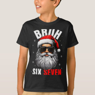 Camiseta Seis Sete Natal Bruh Papai Noel Meninos Homens Eng