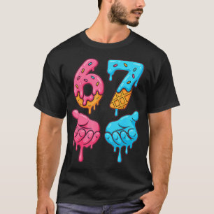 Camiseta Seis Sete Sorvete Drip Meme 67 Engraçado Gen Alpha